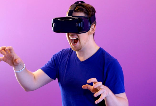 Person experiencing virtual reality